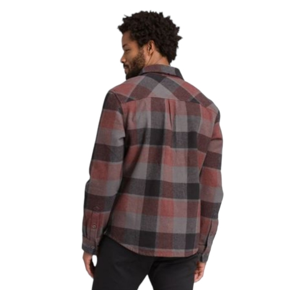 {Prana} The Brayden Long Sleeve Flannel Shirt in Gravel - Picture 16 of 16